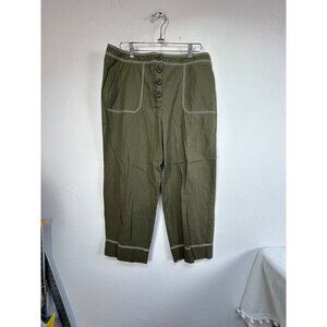 Boden Womens Olive Green High Waist Wadebridge Trousers Ankle Pants 12R Casual